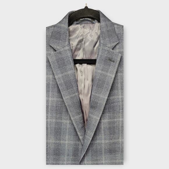 Mens Lauren Ralph Lauren Wool Blend 2 Button Gray Blazer Sport Coat Size 40L - Picture 2 of 4